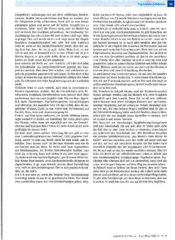 Vorschauseite 3: Der Weg aus dem Heim, aber wie - Gedanken aus der Sicht eines Betroffenen
