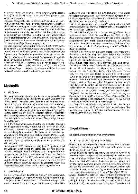 Vorschauseite 2: Gesundheitsförderung und Prävention:Subjektive Definitionen, Einstellungen und Handlungsansätze aus Sicht von Pflegekräften