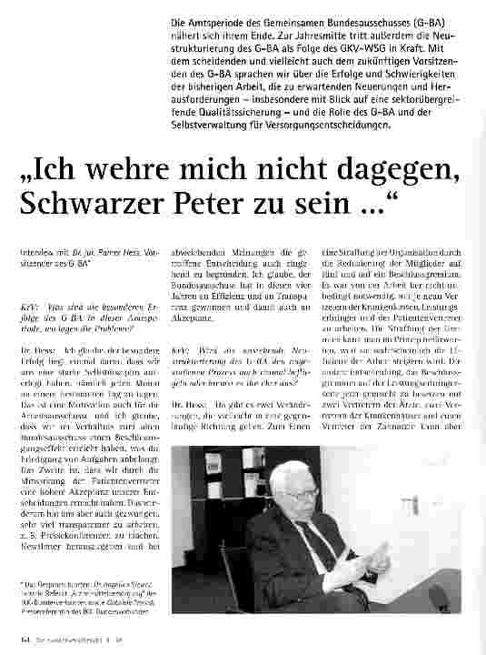 Vorschauseite 1: „Ich wehre mich nicht dagegen, Schwarzer Peter zu sein. ..