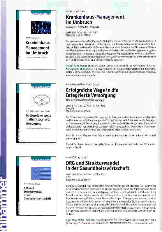 Vorschauseite 4: Die wirtschaftliche Lage der Krankenhäuser 2008 und 2009