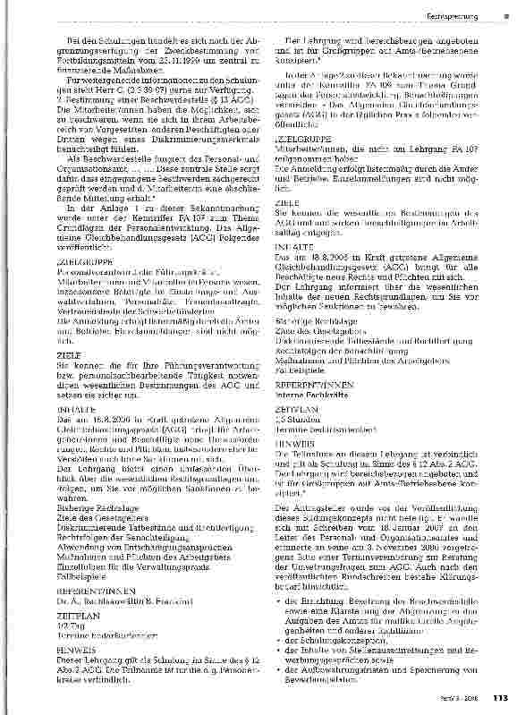 Vorschauseite 2: Schulungen zum AGG als mitbestimmungspf lichtige Fortbildung