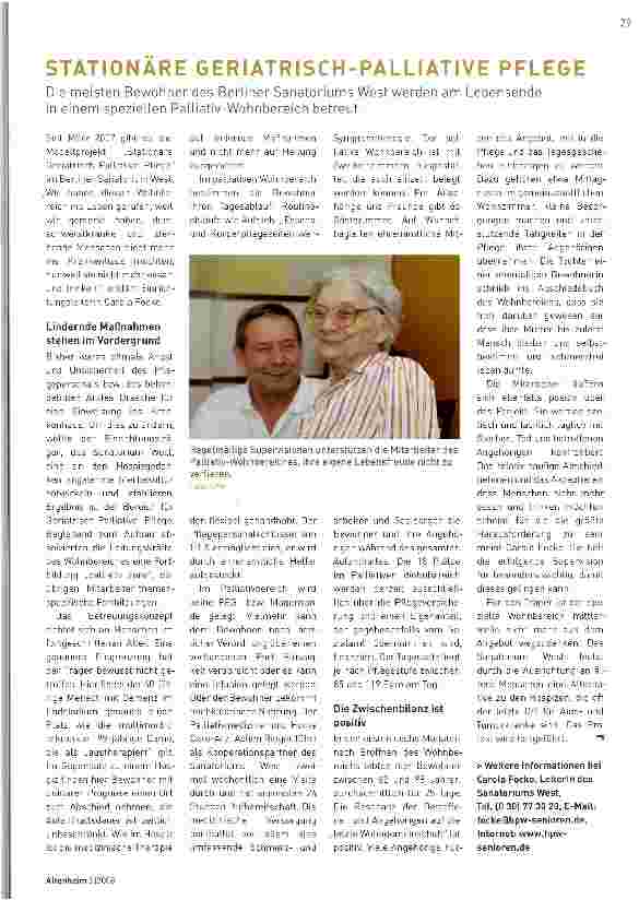 Vorschauseite 1: STATIONARE GERIATRISCH-PALLIATIVE PFLEGE