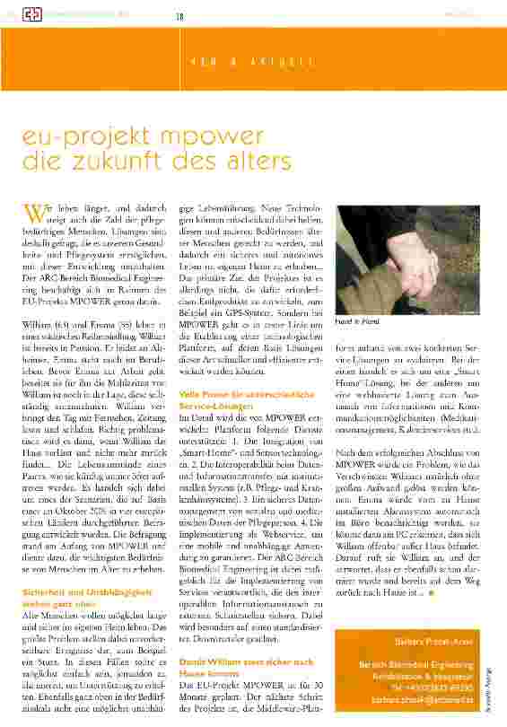 Vorschauseite 1: eu-projekt mpower die zukunft des alters