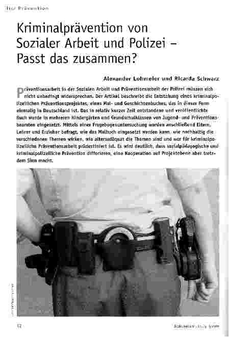 Vorschauseite 1: Kriminalprävention von Sozialer Arbeit und Polizei Passt das zusammen?