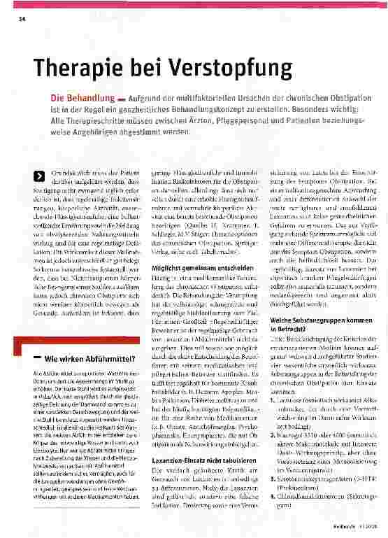 Vorschauseite 1: Therapie bei Verstopfung
