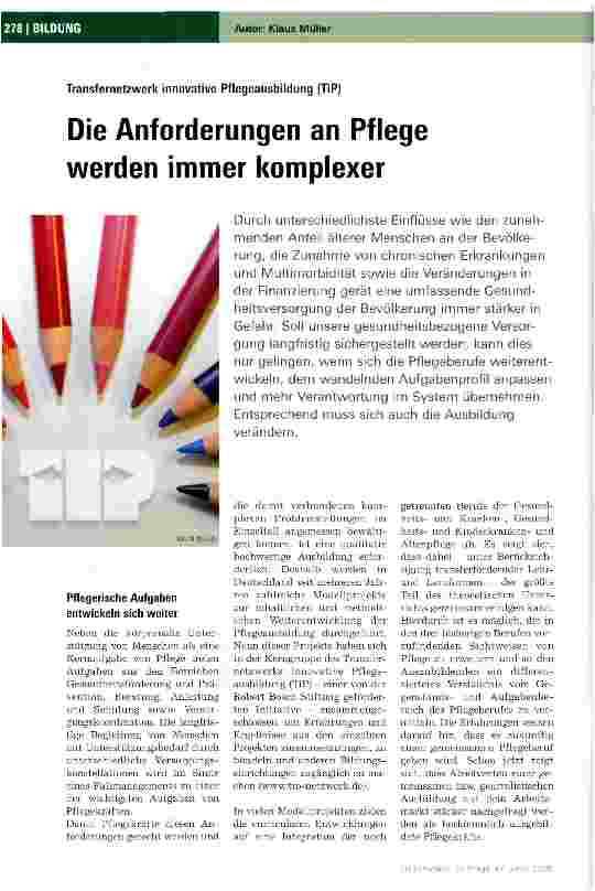Vorschauseite 1: Die Anforderungen an Pflege werden immer komplexer