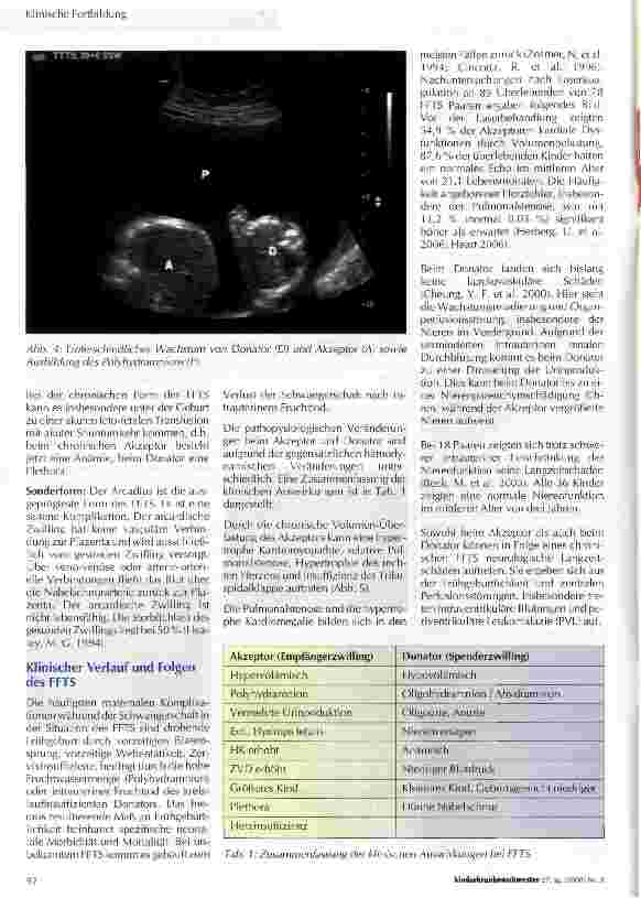 Vorschauseite 2: Das Feto-Fetale-Transfusionssyndrom (FFTS)