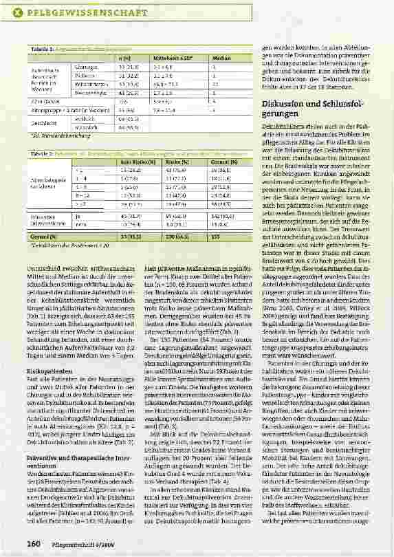 Vorschauseite 3: Dekubitusprävention und -therapie in der Pädiatrie: Ergebnisse einer deskriptiven Studie