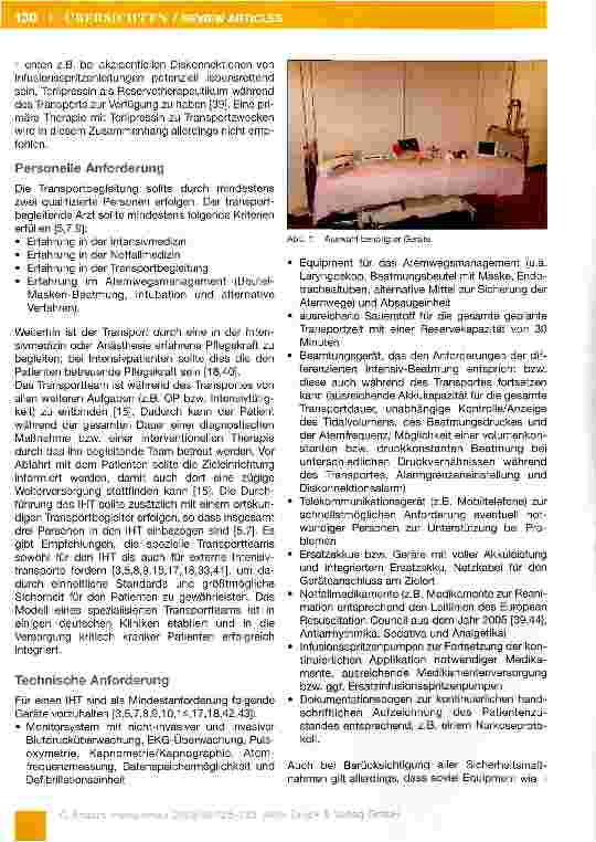 Vorschauseite 5: Innerklinische Transporte von kritisch kranken Patienten: Eine besondere Herausforderung in der klinischen Versorgung