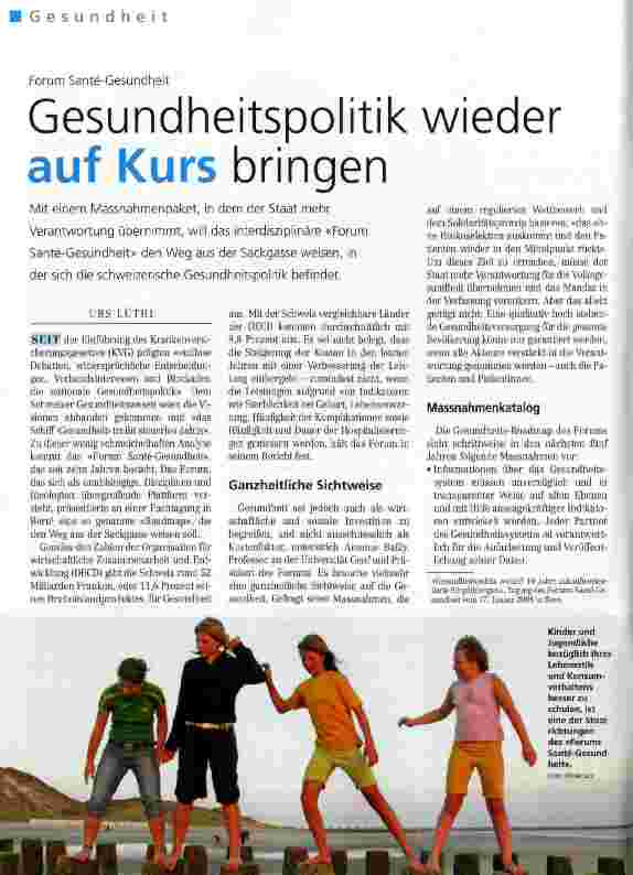 Vorschauseite 1: Gesundheitspolitik wieder auf Kurs bringen