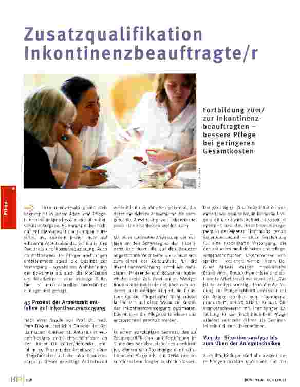 Vorschauseite 1: Zusatzqualifikation Inkontinenzbeauftragte/r