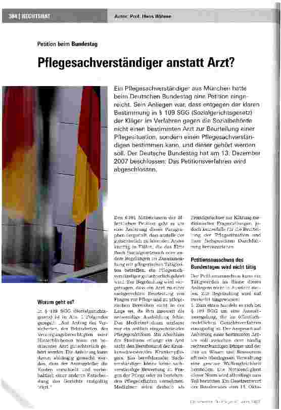 Vorschauseite 1: Pflegesachverständiger anstatt Arzt?