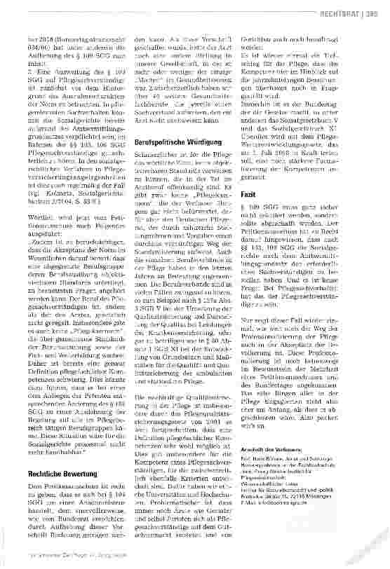 Vorschauseite 2: Pflegesachverständiger anstatt Arzt?
