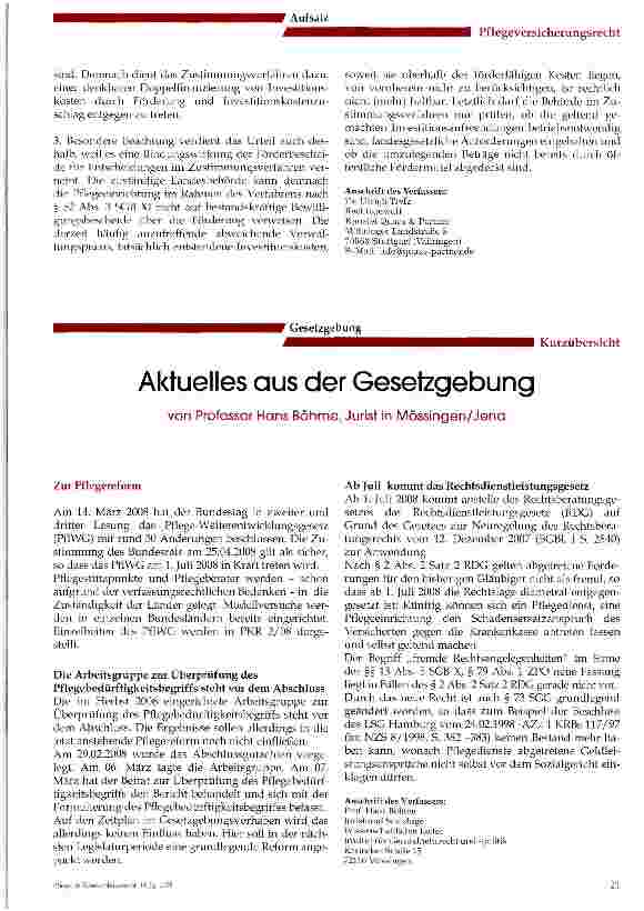 Vorschauseite 1: Aktuelles aus der Gesetzgebung