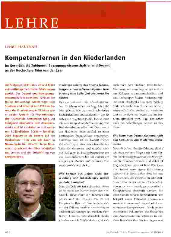 Vorschauseite 1: Kompetenzlernen in den Niederlanden