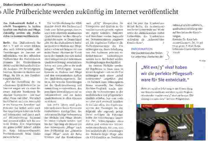 Vorschauseite 1: Alle Prüfberichte werden zukünftig im Internet veröffentlicht
