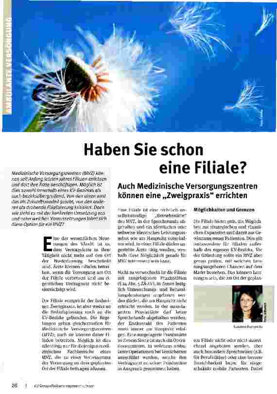 Vorschauseite 1: Haben Sie schon eine Filiale?