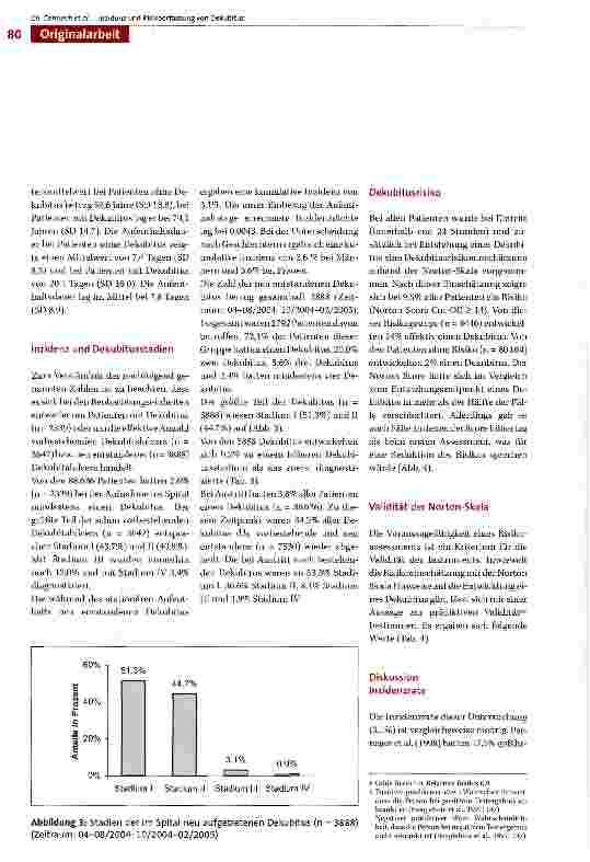 Vorschauseite 6: Inzidenz und Risikoerfassung von Dekubitus Ergebnisse einer Oualitätsmessung des Verein Outcome in Schweizer Akutspitälern