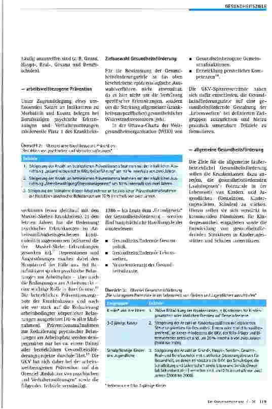 Vorschauseite 3: Präventionsund Gesundheitsförderungsziele der GKV