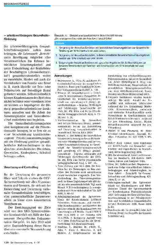 Vorschauseite 4: Präventionsund Gesundheitsförderungsziele der GKV