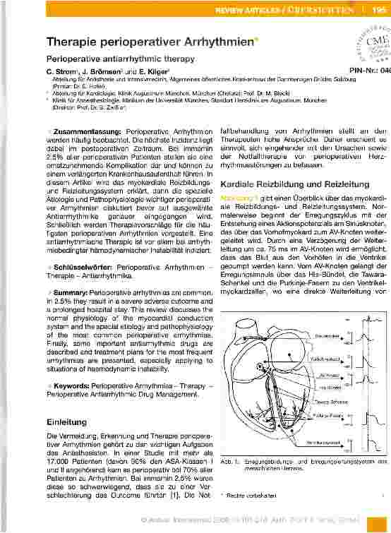 Vorschauseite 1: Therapie perioperativer Arrhythmien