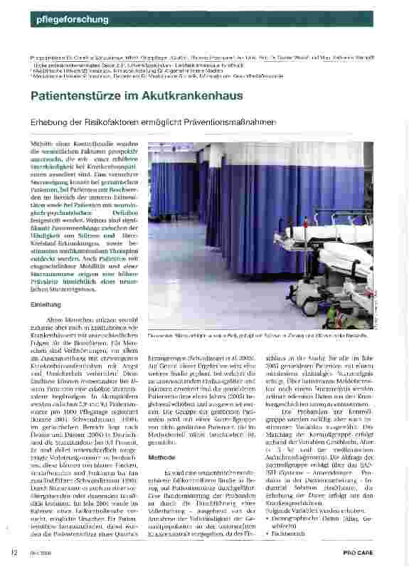 Vorschauseite 1: Patientenstürze im Akutkrankenhaus