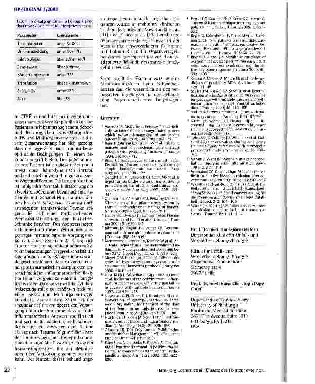 Vorschauseite 5: Einsatz des Fixateur externe bei Schwerverletzten