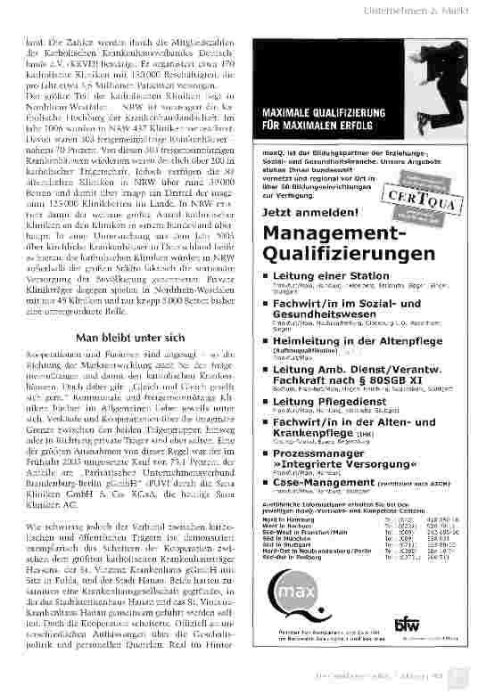 Vorschauseite 3: Katholische Krankenhäuser blühen im Verborgenen