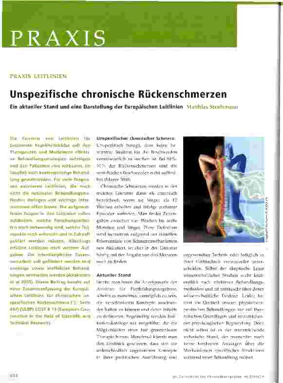 Vorschauseite 1: Unspezifische chronische Rückenschmerzen
