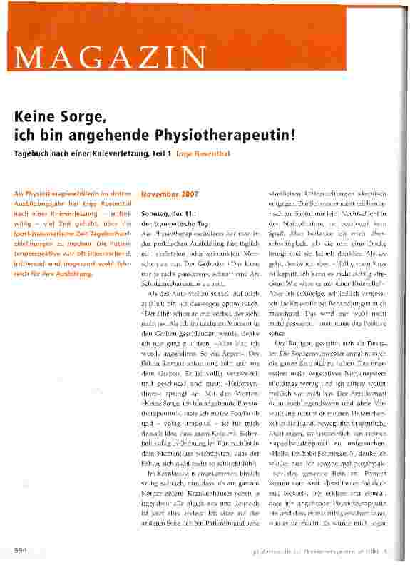 Vorschauseite 1: Keine Sorge, ich bin angehende Physiotherapeutin!