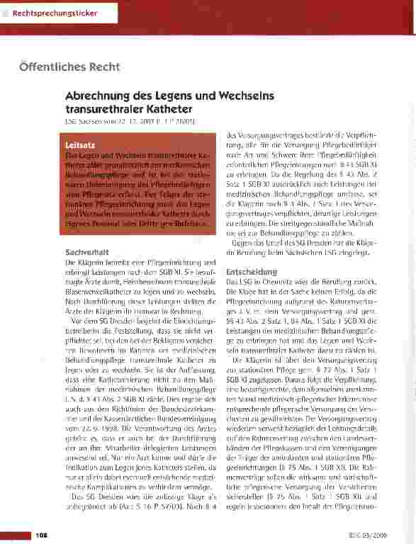 Vorschauseite 1: Abrechnung des Legens und Wechseins transurethraler Katheter