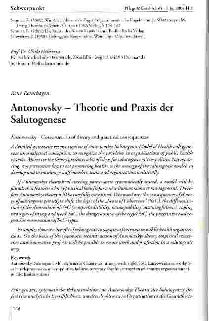 Vorschauseite 1: Antonovsky - Theorie und Praxis der Salutogenese