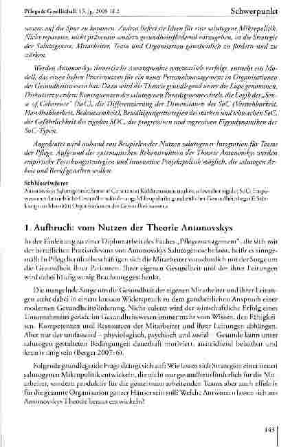 Vorschauseite 2: Antonovsky - Theorie und Praxis der Salutogenese