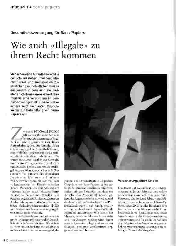 Vorschauseite 1: Wie auch «Illegale» zu ihrem Recht kommen