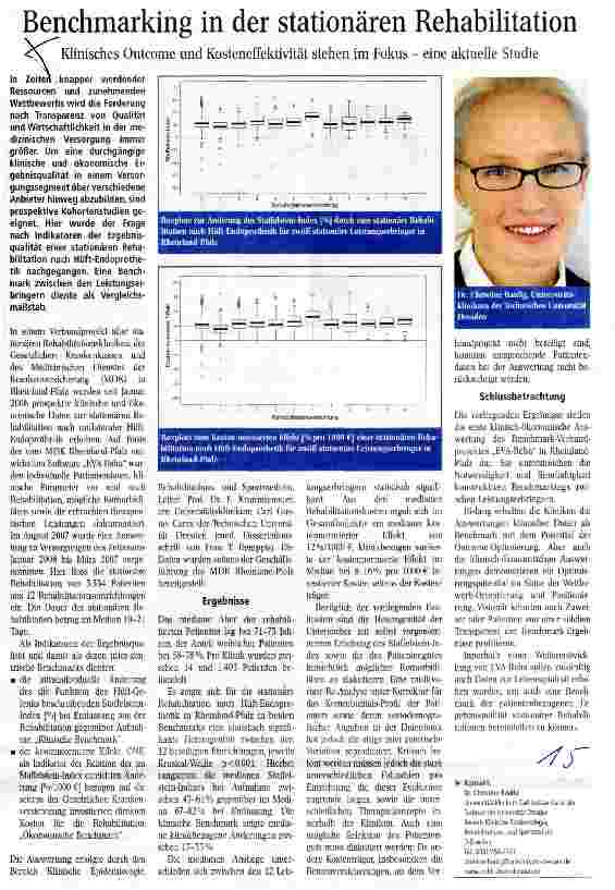 Vorschauseite 1: Benchmarking in der stationären Rehabilitation