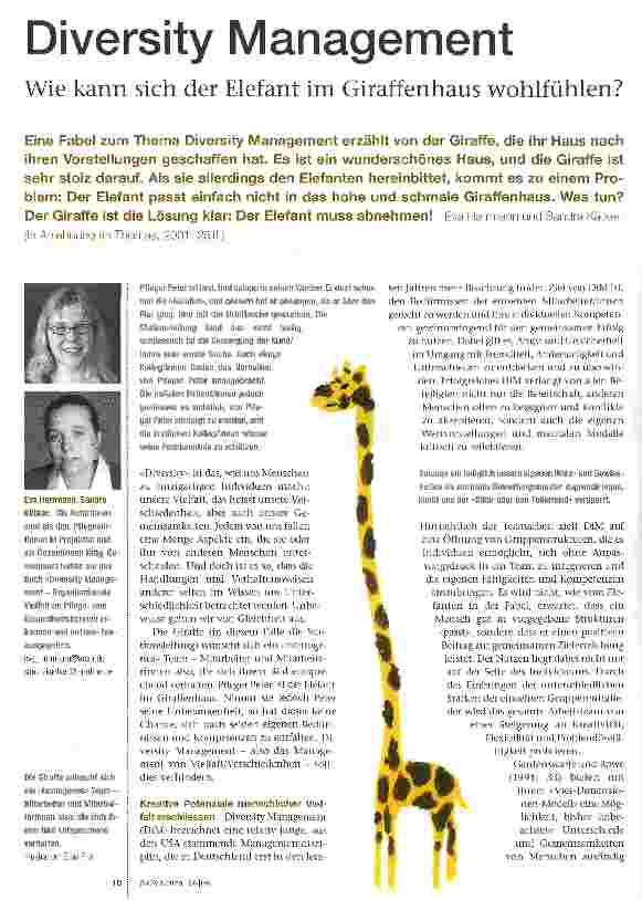 Vorschauseite 1: Diversity Management- Wie kann sich der Elefant im Giraffenhaus wohlfühlen?