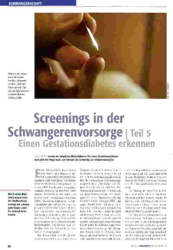 Vorschauseite 1: Screenings in der Schwangerenvorsorge | Teil 5 Einen Gestations-diabetes erkennen