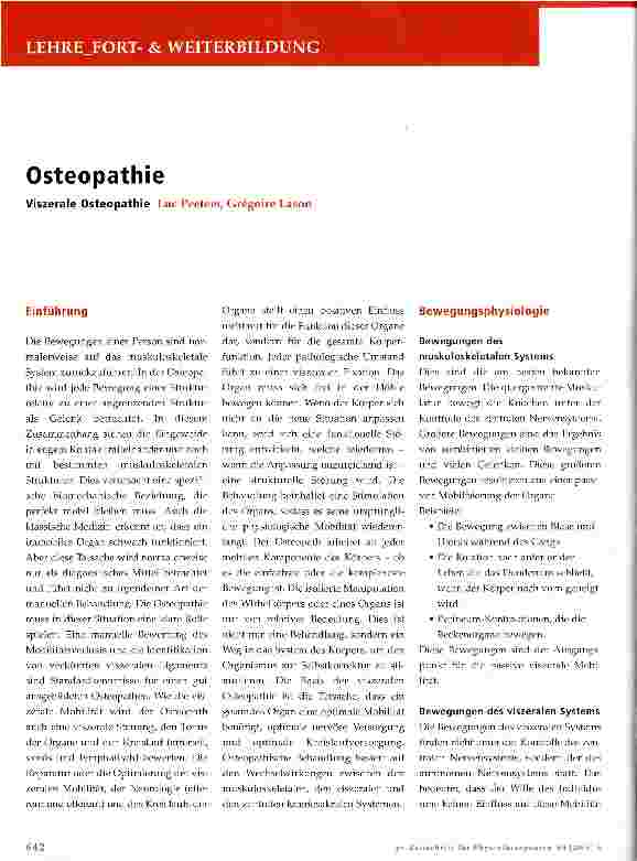 Vorschauseite 1: Osteopathie- Viszerale Osteopathie