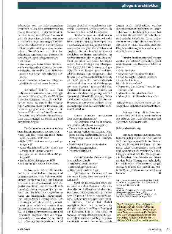 Vorschauseite 4: Zukunft Wohnen mit Demenz- Mehr Lebensqualität durch adäquate Wohnformen und innovative Architektur