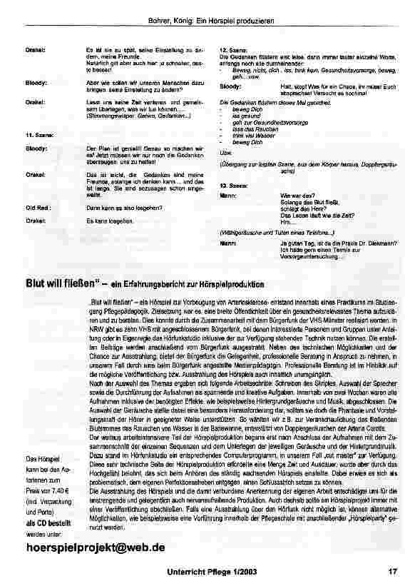 Vorschauseite 5: Ein Hörspiel produzieren: ein sinnvolles Projekt für den Pflegeunterricht