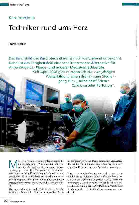 Vorschauseite 1: Kardiotechnik Techniker rund ums Herz