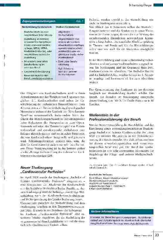 Vorschauseite 4: Kardiotechnik Techniker rund ums Herz