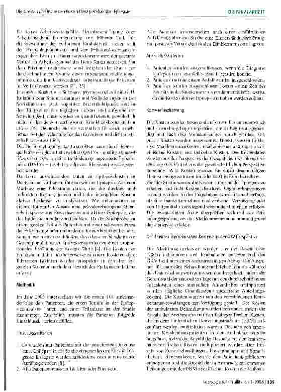 Vorschauseite 3: Die direkten und indirekten Kosten therapierefraktärer Epilepsie