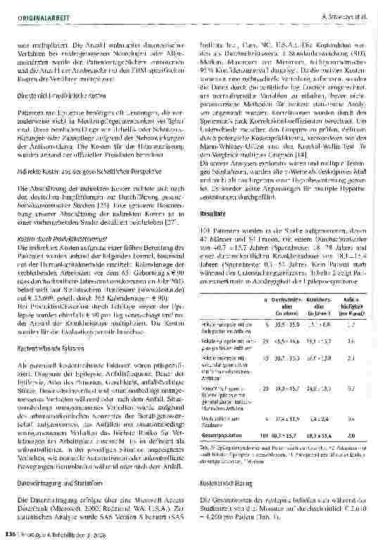 Vorschauseite 4: Die direkten und indirekten Kosten therapierefraktärer Epilepsie