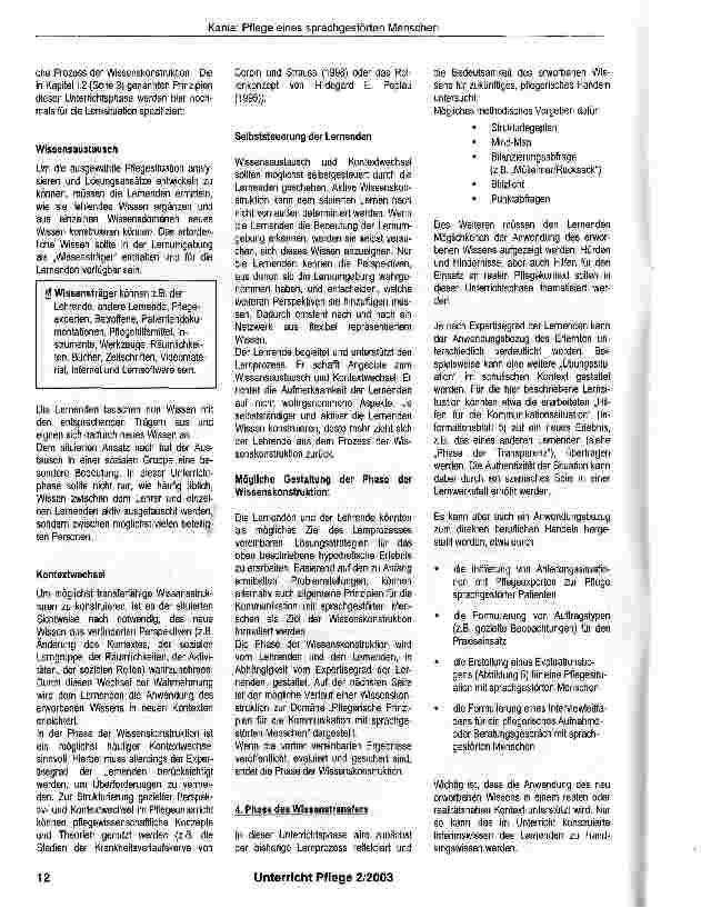 Vorschauseite 3: Eine situierte Lernsituation: „Pflege eines sprachgestörten Menschen