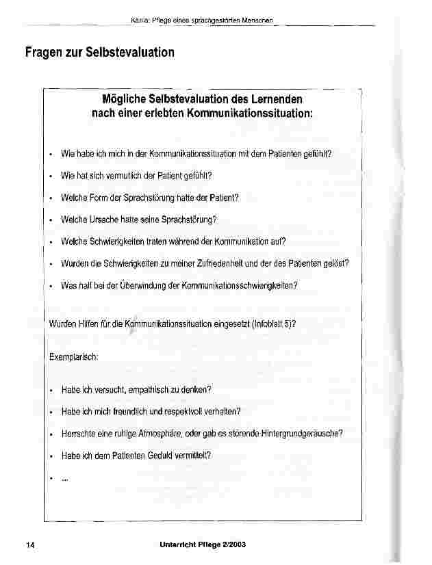 Vorschauseite 5: Eine situierte Lernsituation: „Pflege eines sprachgestörten Menschen