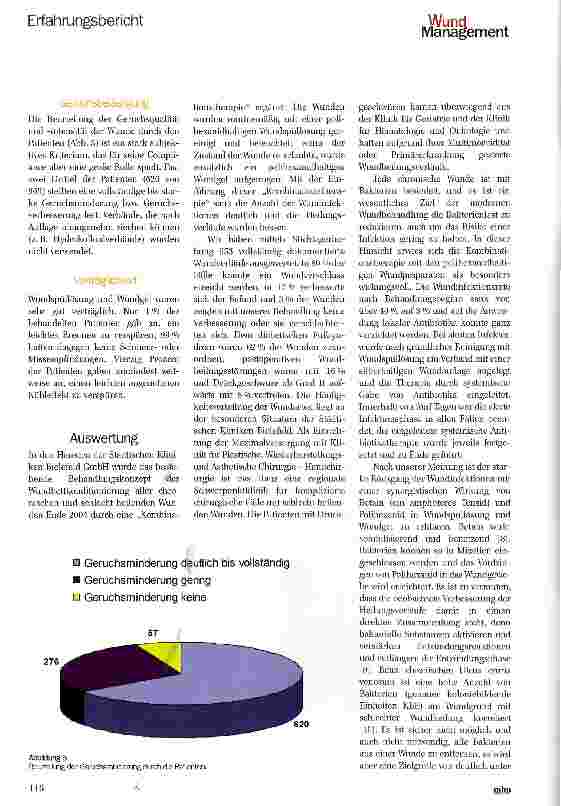 Vorschauseite 5: Erfahrungen mit dem Einsatz polihexanidhaltiger Wundprodukte bei der Versorgung chronischer Wunden — Ergebnisse einer systematischen retrospektiven Untersuchung an 953 Patienten