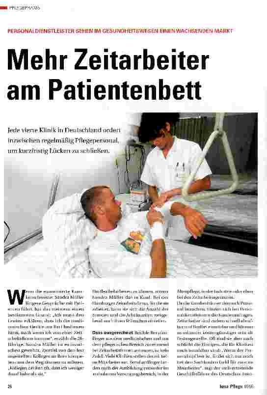 Vorschauseite 1: Mehr Zeitarbeiter am Patientenbett
