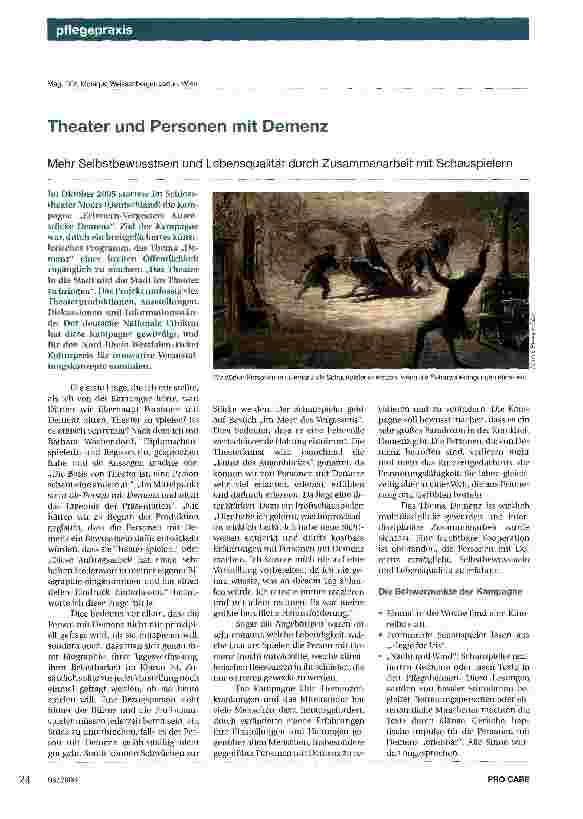Vorschauseite 1: Theater und Personen mit Demenz