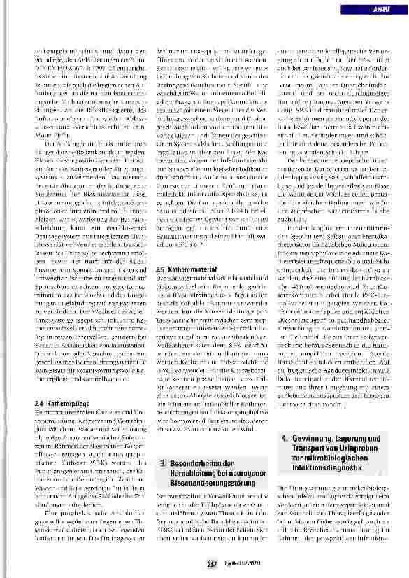 Vorschauseite 2: Die Harndrainage Empfehlung des Arbeitskreises „Krankenhausund Praxishygiene derAWMF - AWMF-Register-Nr. 029/007